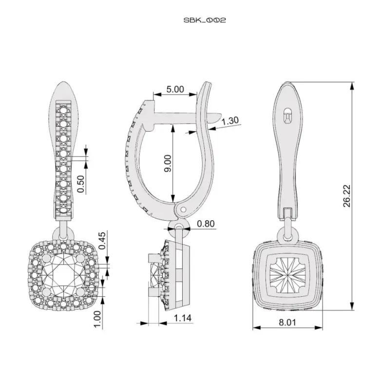 Kolczyki złote z diamentami SBK_002